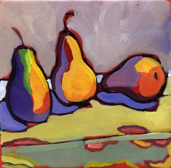 Половина груши живопись
