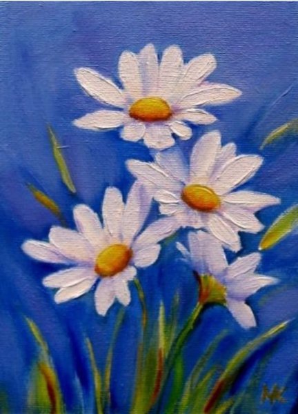 Ромашки гуашью