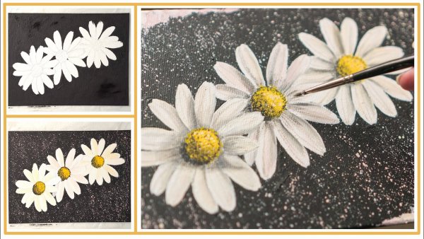 Ромашки акрилом мастер класс