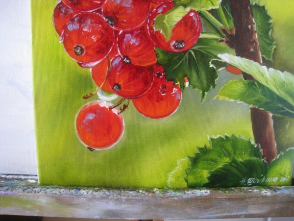 Ягоды маслом на холсте