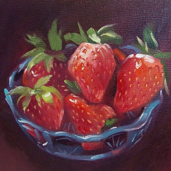 Клубника в живописи маслом