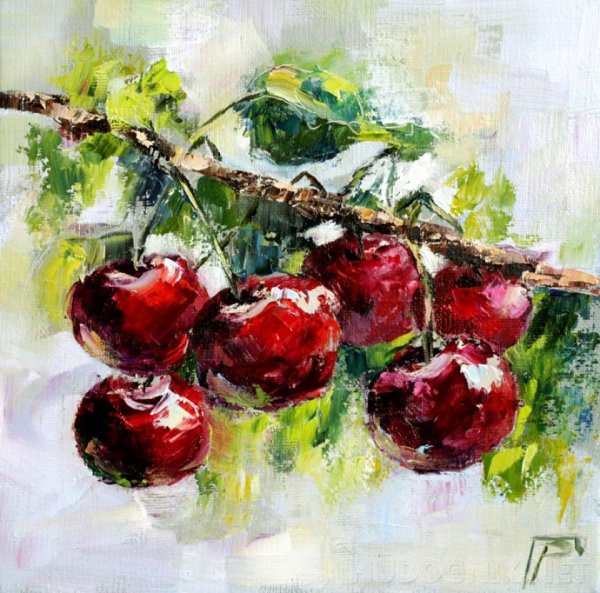 Картины черешня масло мастихин