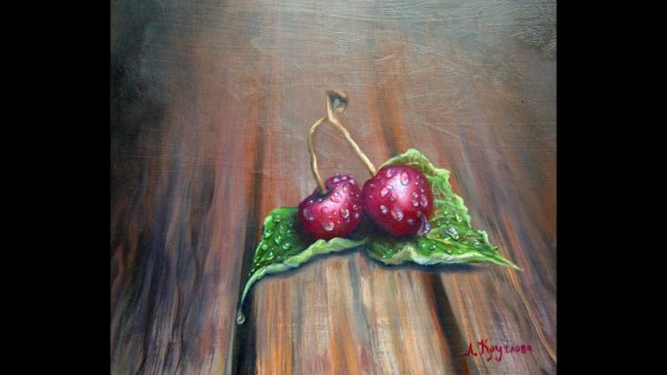 Капли на фруктах живопись