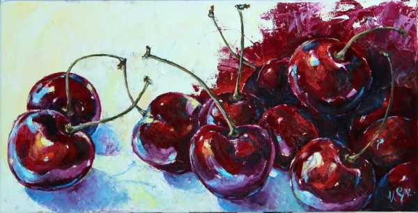 Картины черешня масло мастихин