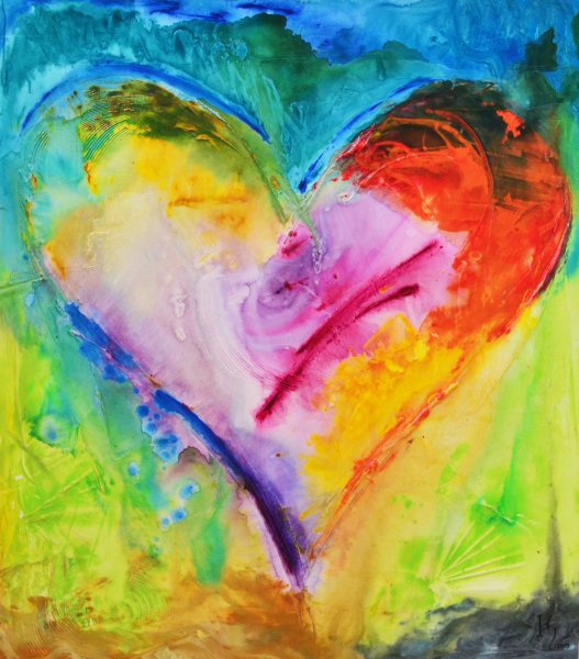 Сердце краской