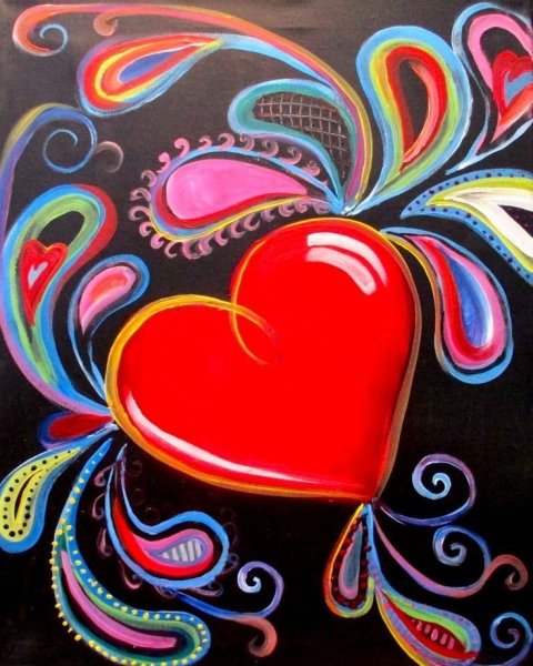 Сердце акрилом