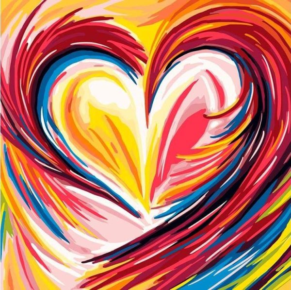 Сердце краской