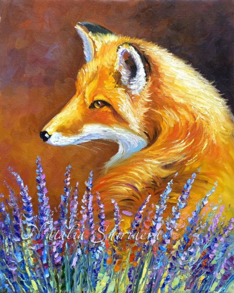 Лисица живопись