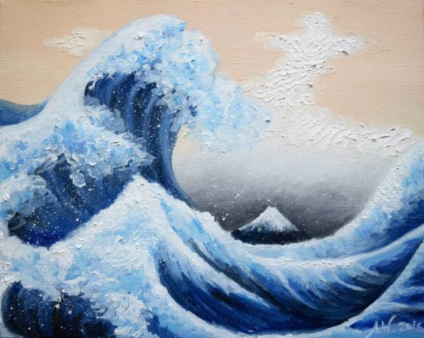 Волны гуашью