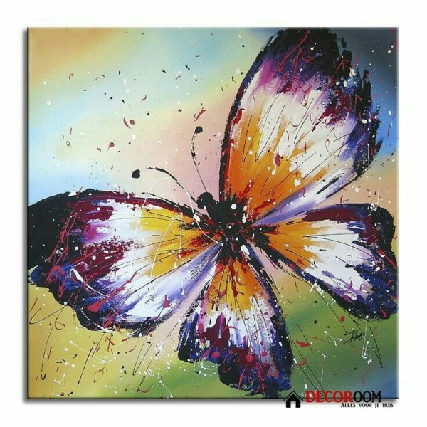 Бабочки акрилом на холсте