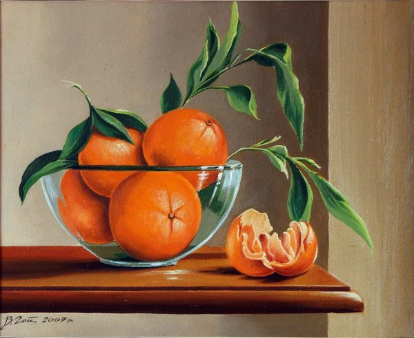 Мандарины акрилом