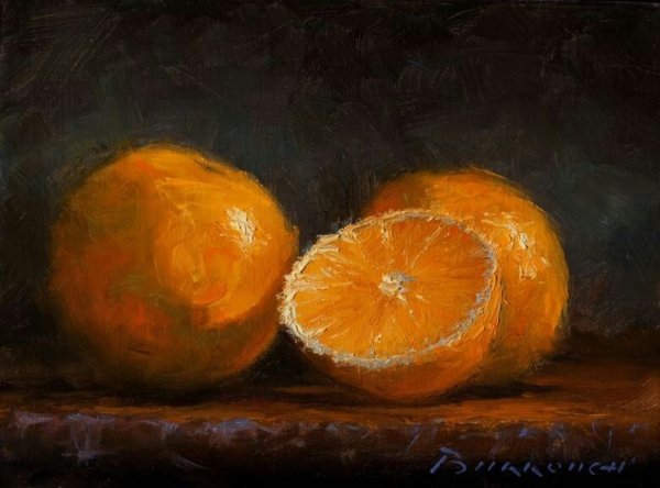 Мандарины в живописи маслом