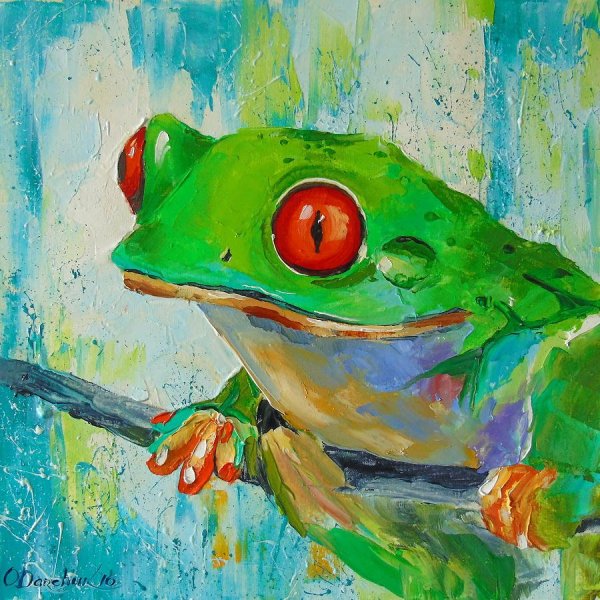 Лягушка акрилом