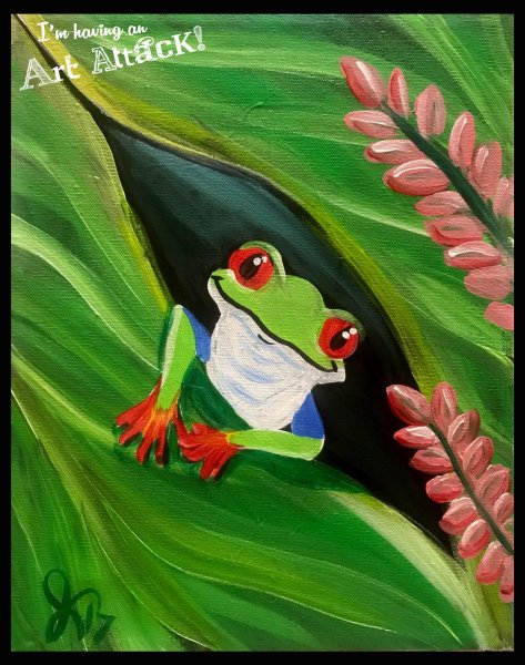 Картина лягушки акрилом