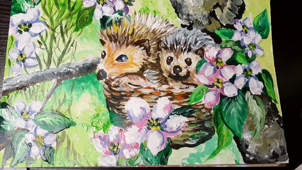 Ежик акрилом