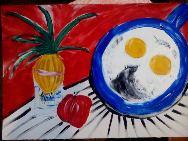 Картина акрилом яичница