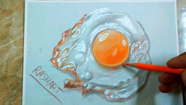 Картина маслом яйишница