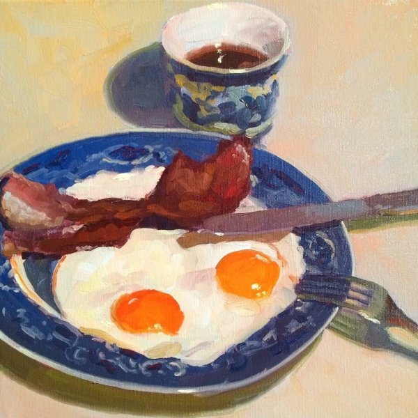 Яичница рисунок цветными карандашами