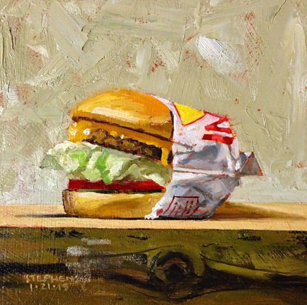 Гамбургер картина маслом