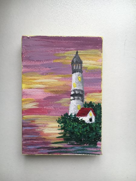 Миниатюрные пейзажи акрилом