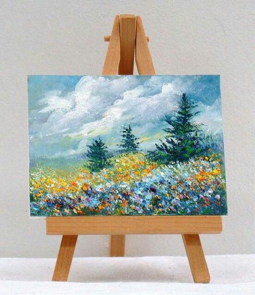 Миниатюры акрилом на холсте