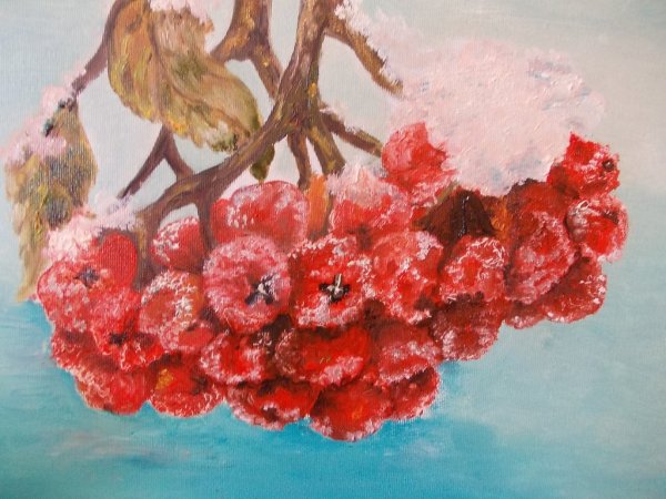 Рисование гроздь рябины