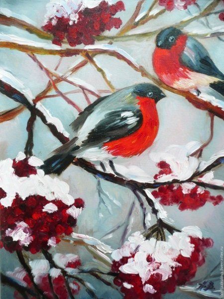 Снегири в живописи