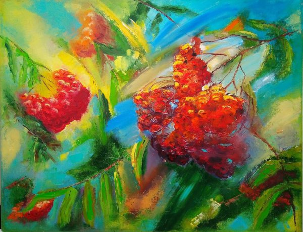 Снегири маслом Ольга Базанова