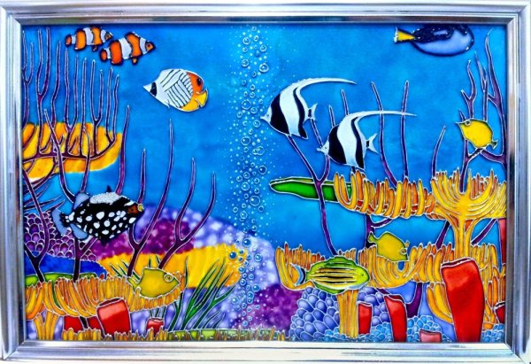 Панно аквариум с рыбками