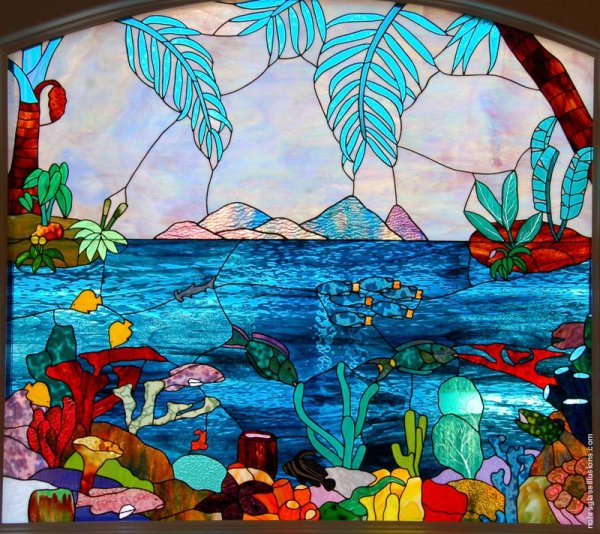 Витраж море