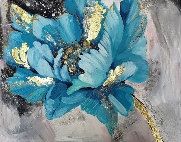 Интерьерная живопись акрилом и поталью