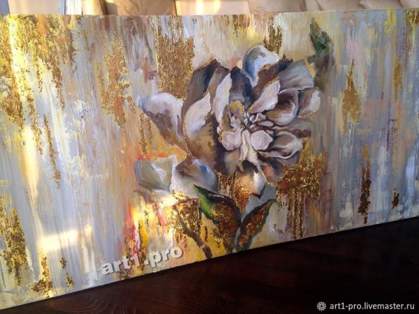 Интерьерная живопись акрилом и поталью