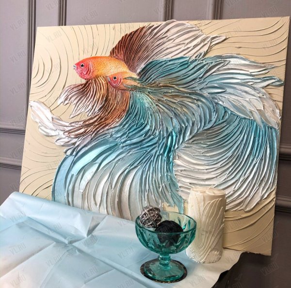 Картина в бирюзовых тонах на холсте