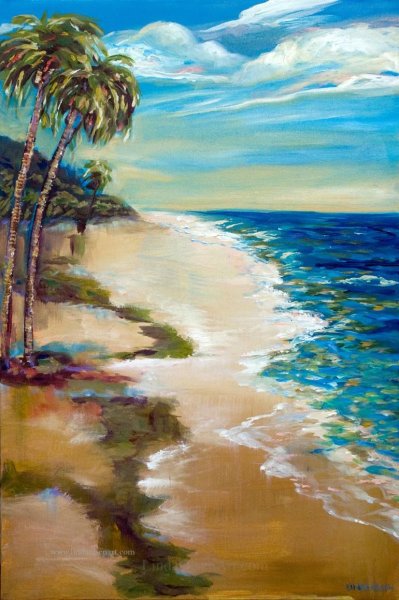 Морской пейзаж красками