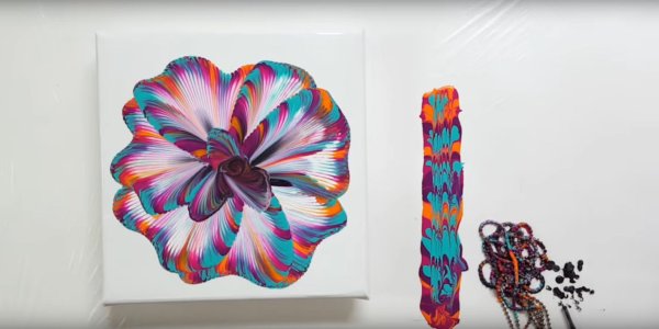 Рисование акрилом цепочками