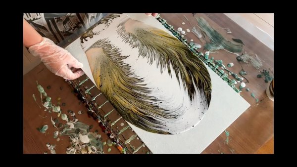 Рисование веревками и акрилом