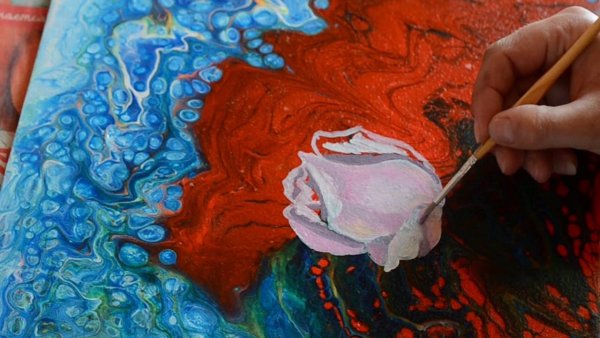 Рисование нитями акрил