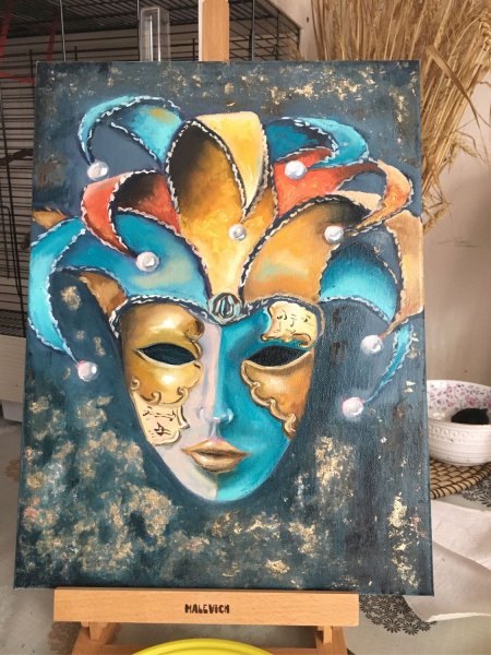 Карнавальная маска красками