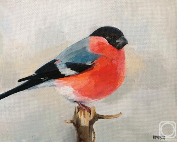 Рисовать снегирей маслом