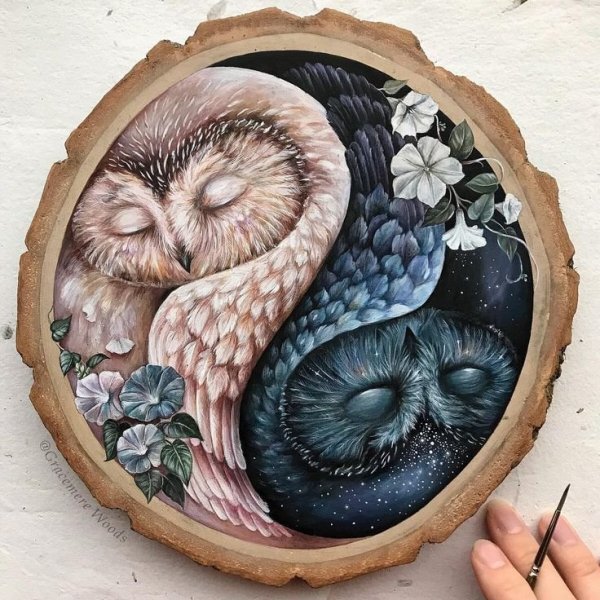 Роспись гуашью по деревянной доске