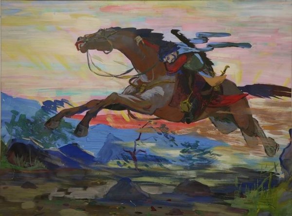 Скачущие всадники живопись