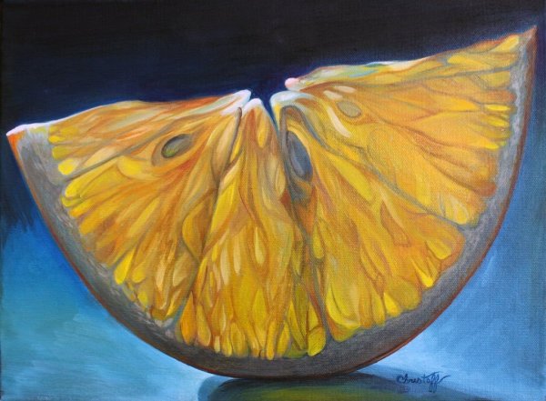 Дольки фруктов акрилом