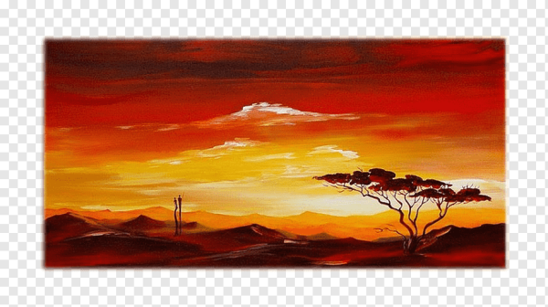 Пустынный пейзаж акрилом