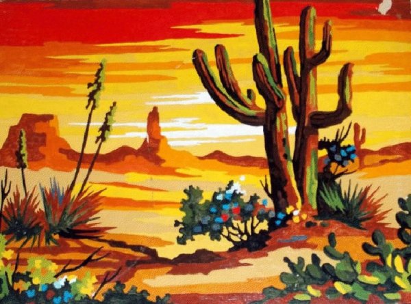 Пустыня гуашью