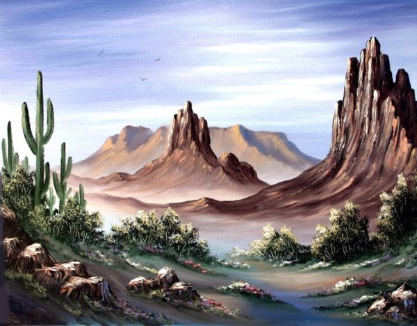 Пустыня картина акрилом