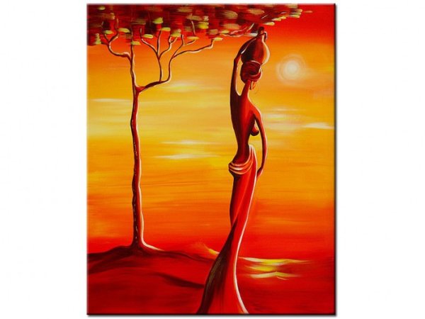 Красивая негритянка в пустыне картина