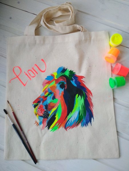 Шоппер с ручной росписью