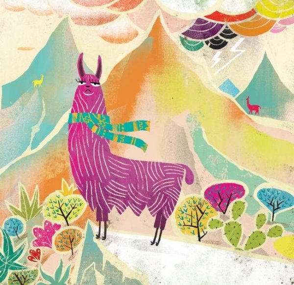 Картина маслом лама альпака