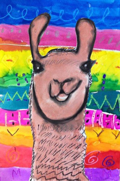 Лама живопись гуашь