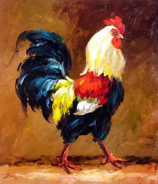 Петух живопись